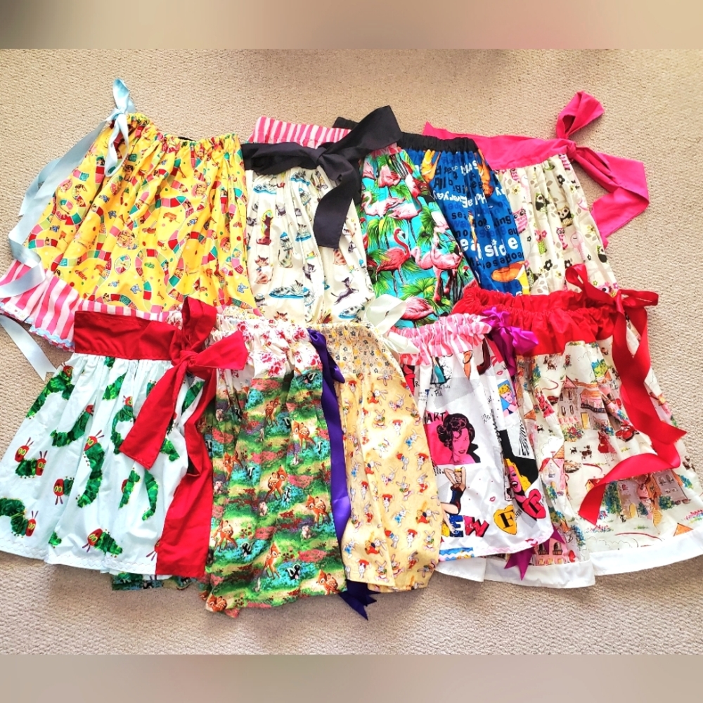 10 hand crafted cotton printed retro vintage style skirts Etsy Rooby Lane S M